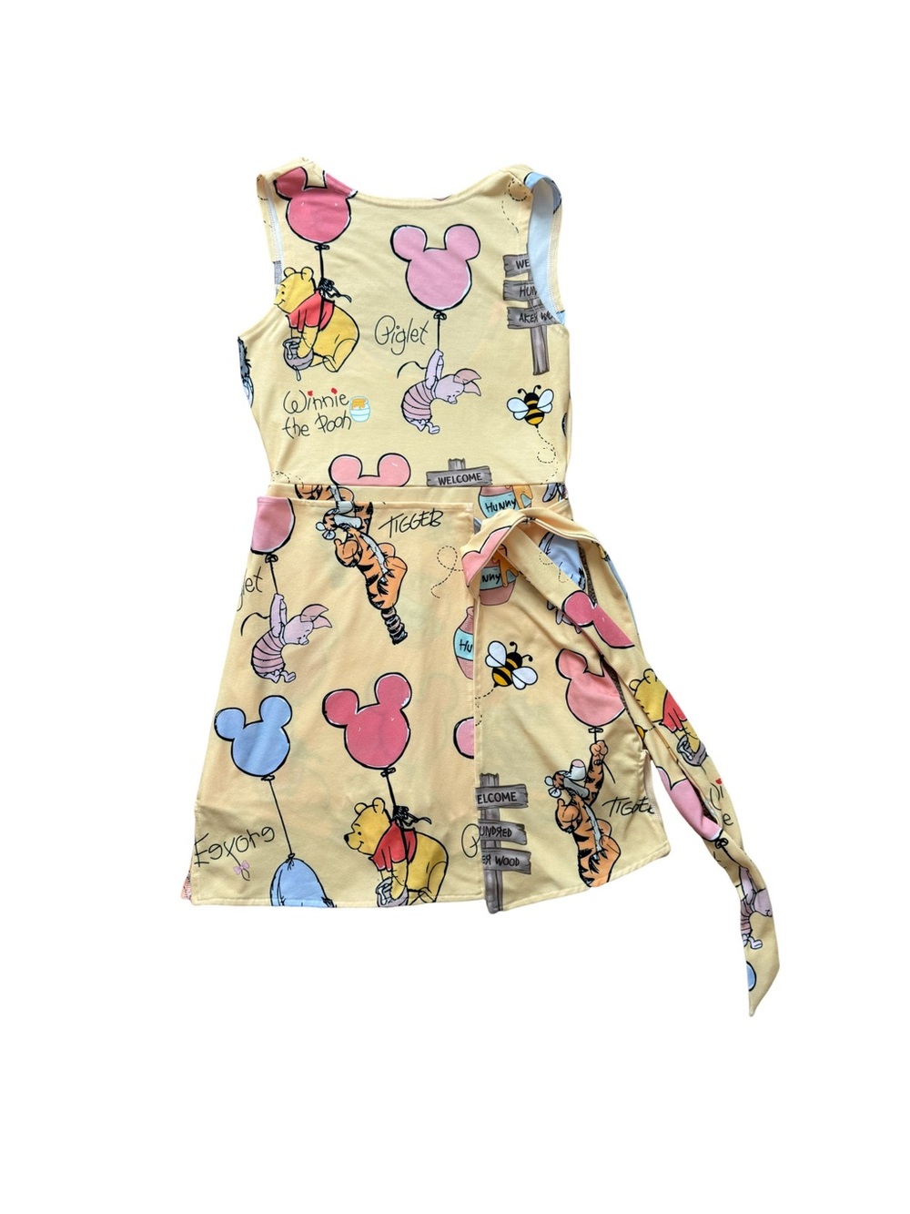 Women’s Disney Inspired Winnie the Pooh Balloon Print Dress Wrap Dress